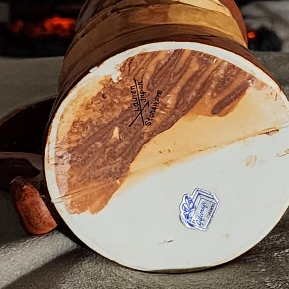 Rustic Vintage Pottery Mug with Big Mouth Face - Picture 5 of 9